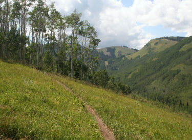 After a short jaunt on Thaynes Road, were climbing uphill on Apex.