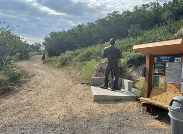 The Treasure Hill trailhead. The doubletrack is the Sweeney Connector. Treasure ...