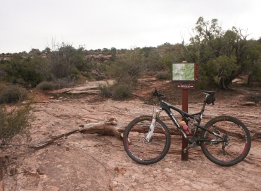 The Superfly rests against the trail sign at the intersection of Hildalgo and Wi...